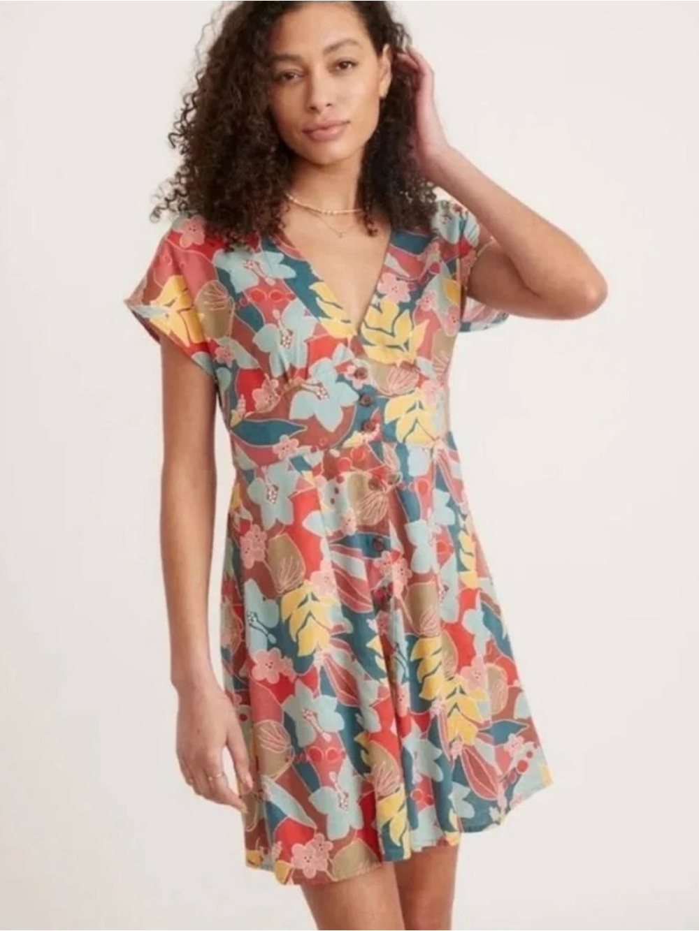 ⭐️ Marine Layer Camila Mini Dress in Hibiscus Floral